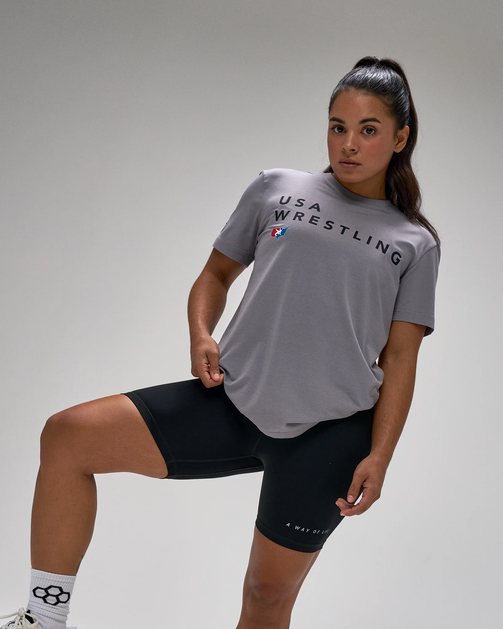 USA Wrestling Stacked Hybrid T-Shirt