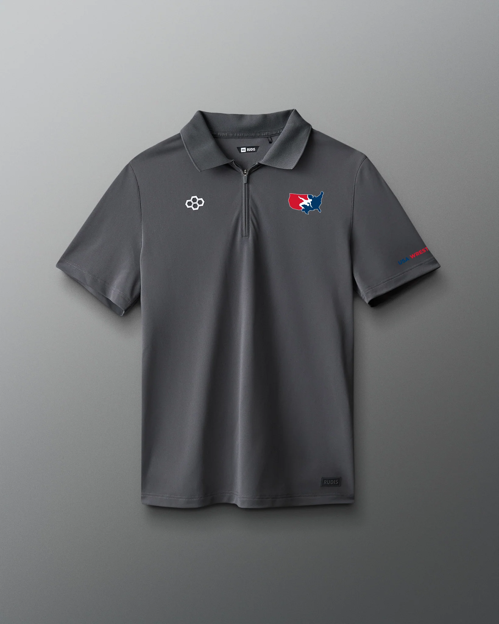 USA Wrestling Stretch Pique Zip Polo - Image 10