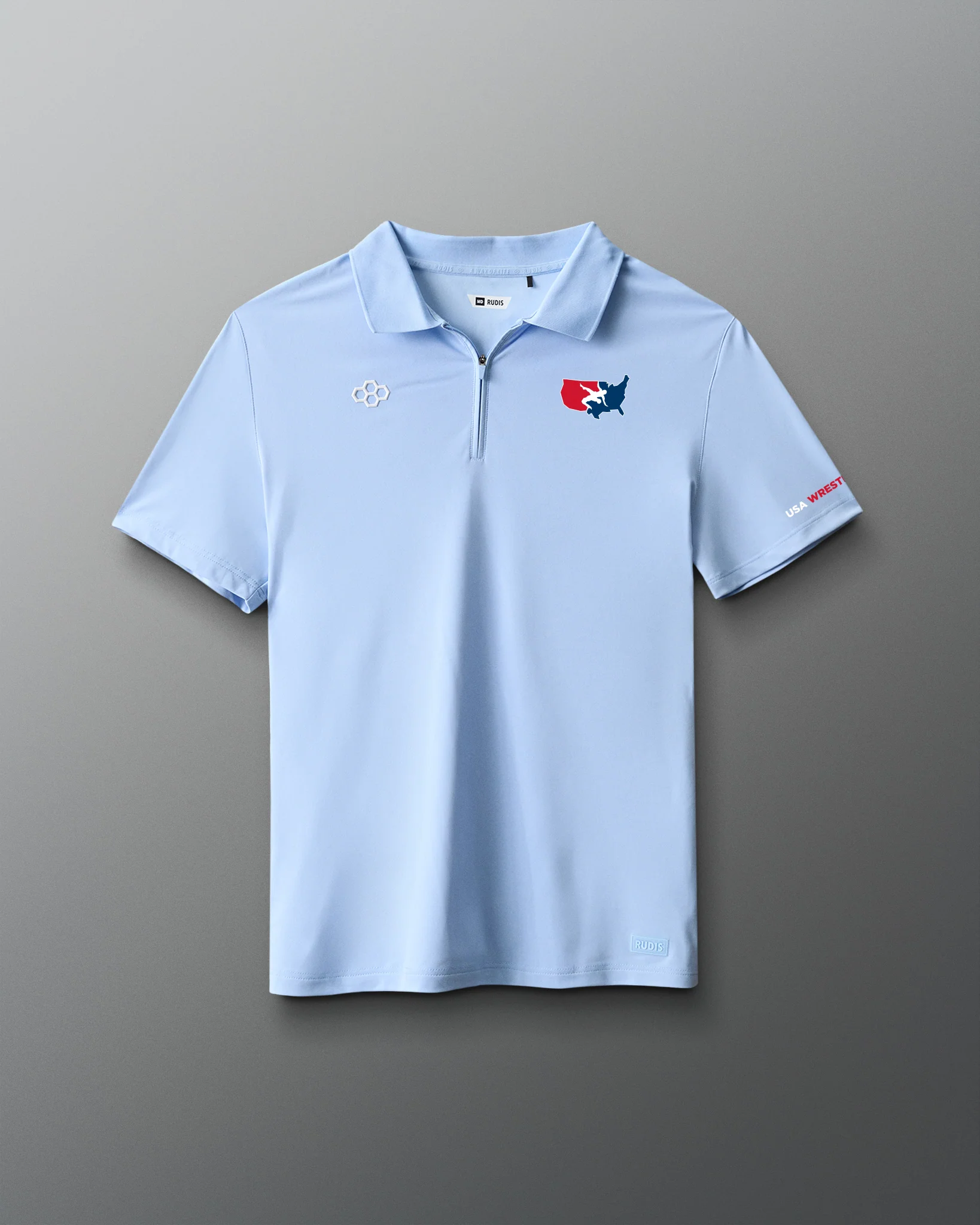 USA Wrestling Stretch Pique Zip Polo - Image 6