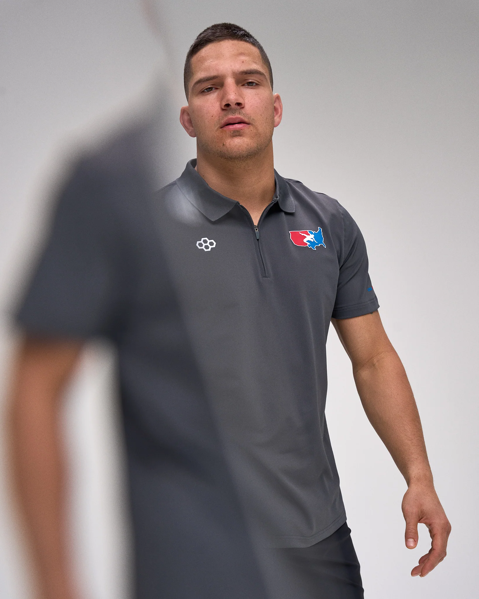 USA Wrestling Stretch Pique Zip Polo - Image 8