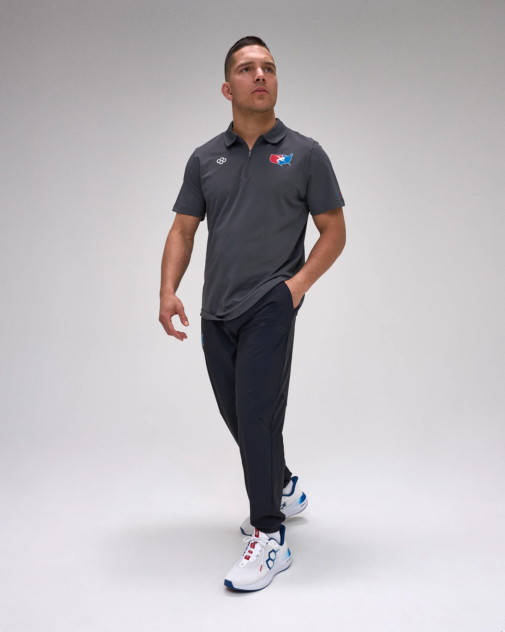 USA Wrestling Stretch Pique Zip Polo - Image 9