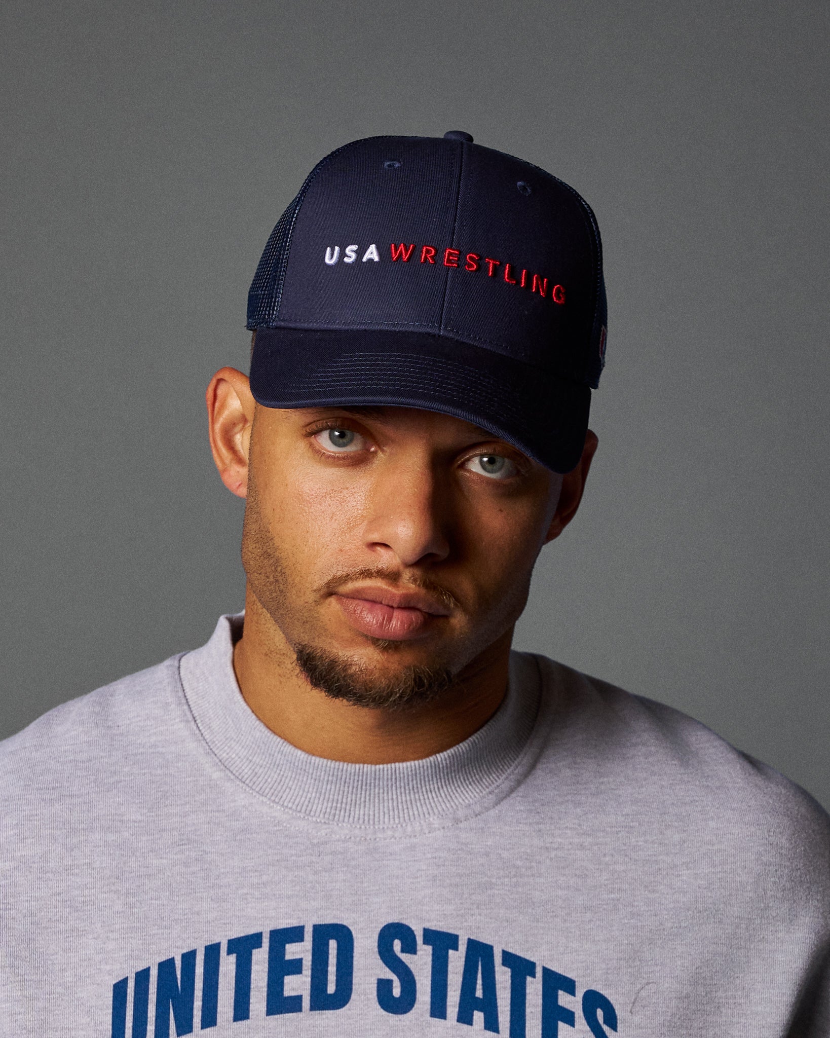 USA Wrestling Wordmark Bridge Trucker Hat