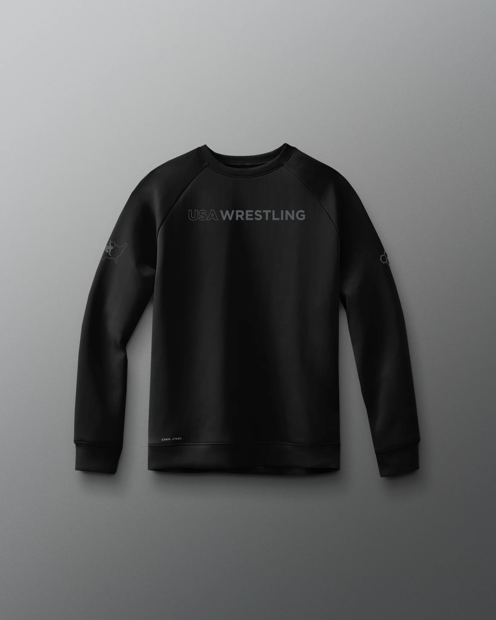 USA Wrestling Wordmark Youth COOL-FEEL Crewneck