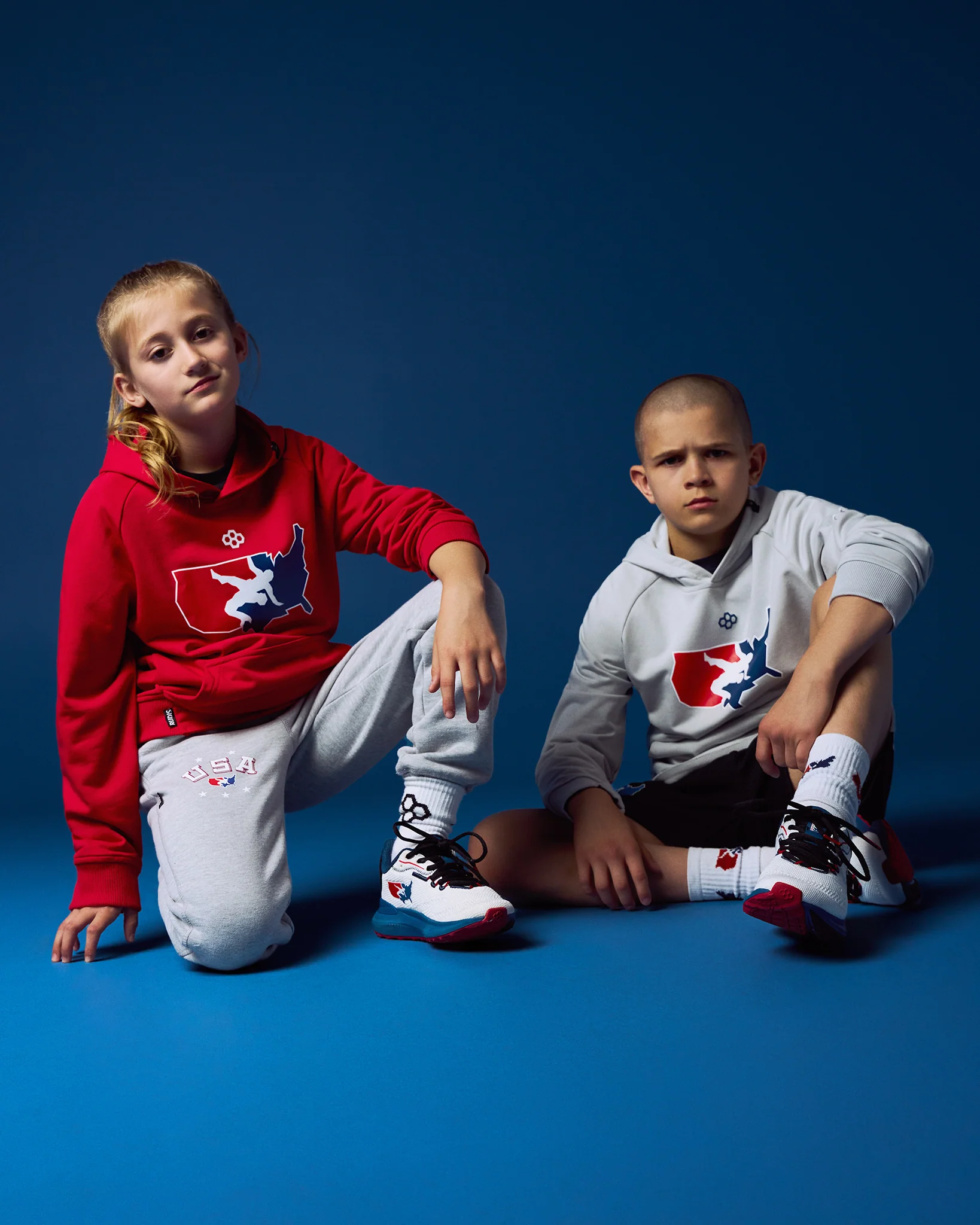 USA Wrestling Logo Elite Terry Youth Hoodie - Image 4