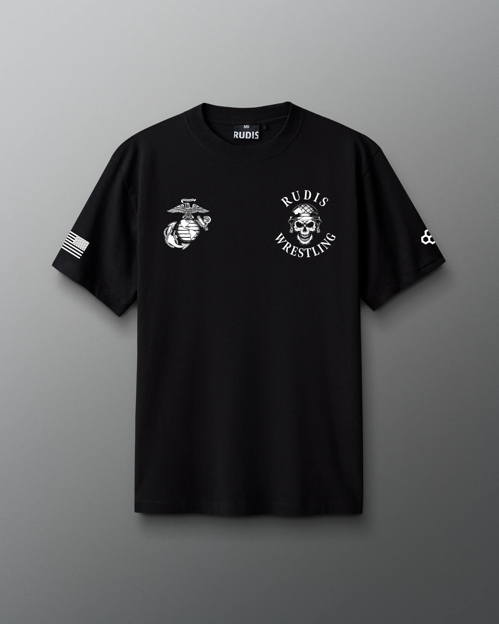 USMC Skull Heavyweight T-Shirt - Image 2