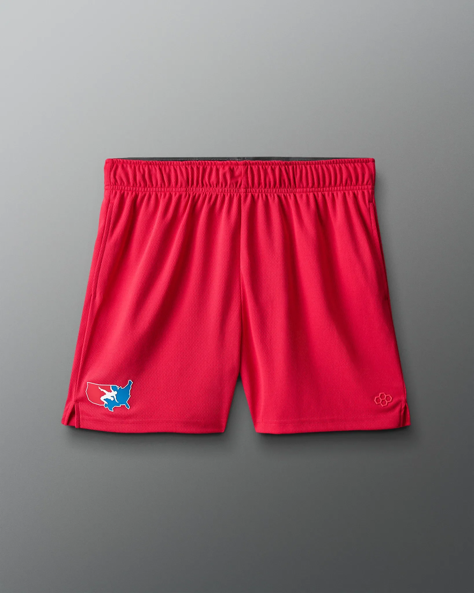 VIK - USA Wrestling 5" Mesh Shorts - Red