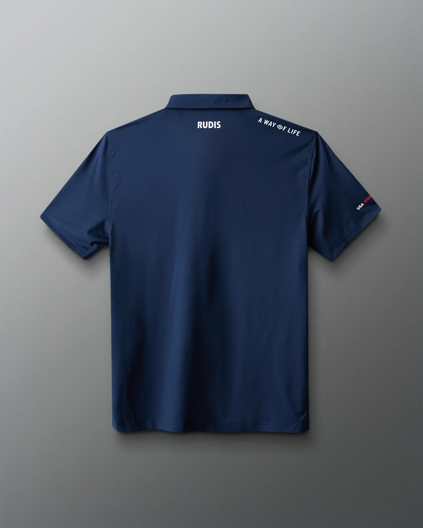 VIK - USA Wrestling Map Logo Classic Performance Polo - Navy - Image 2