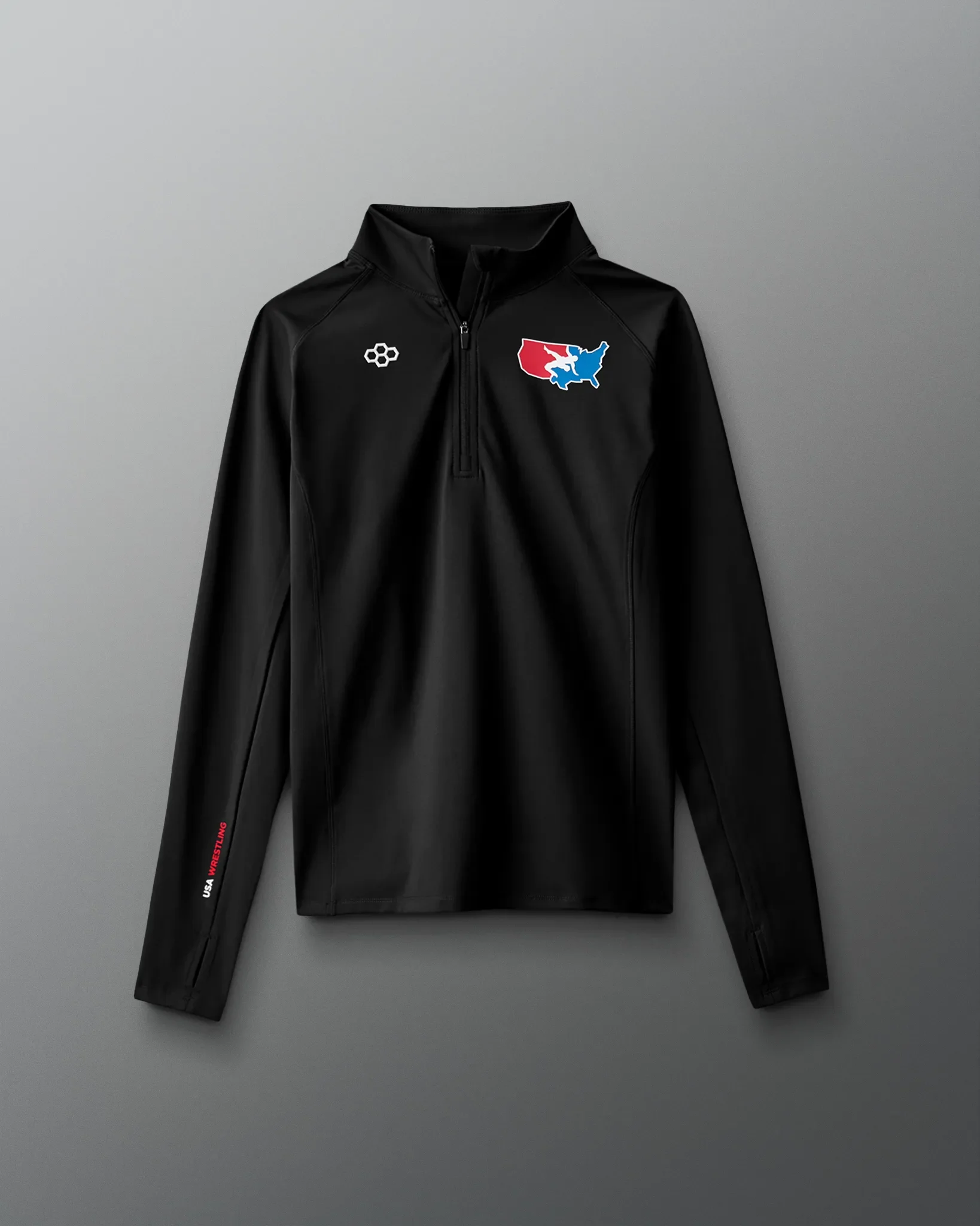 VIK - USA Wrestling Map Logo Women's Victory 1/4 Zip - Black