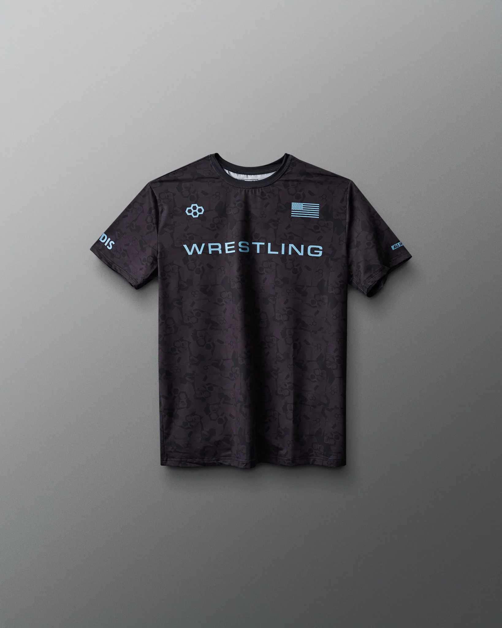 Wrestling Wordmark Black Camo Youth Sublimated T-Shirt