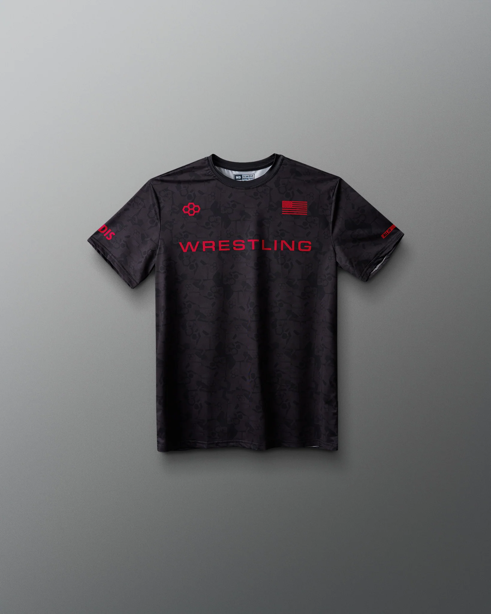 Wrestling Wordmark Black Camo Youth Sublimated T-Shirt - Image 13