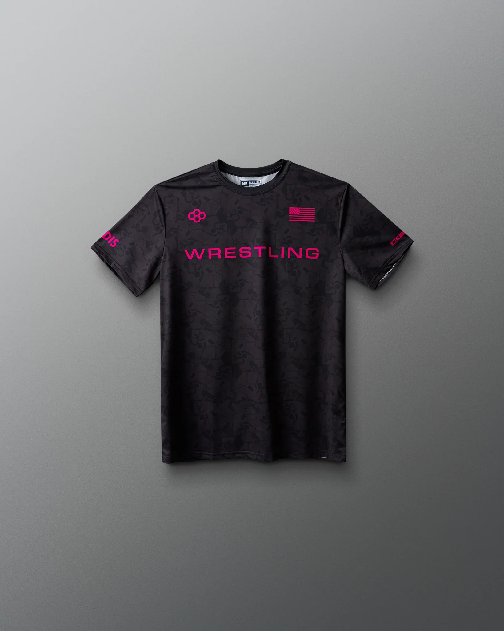 Wrestling Wordmark Black Camo Youth Sublimated T-Shirt - Image 2