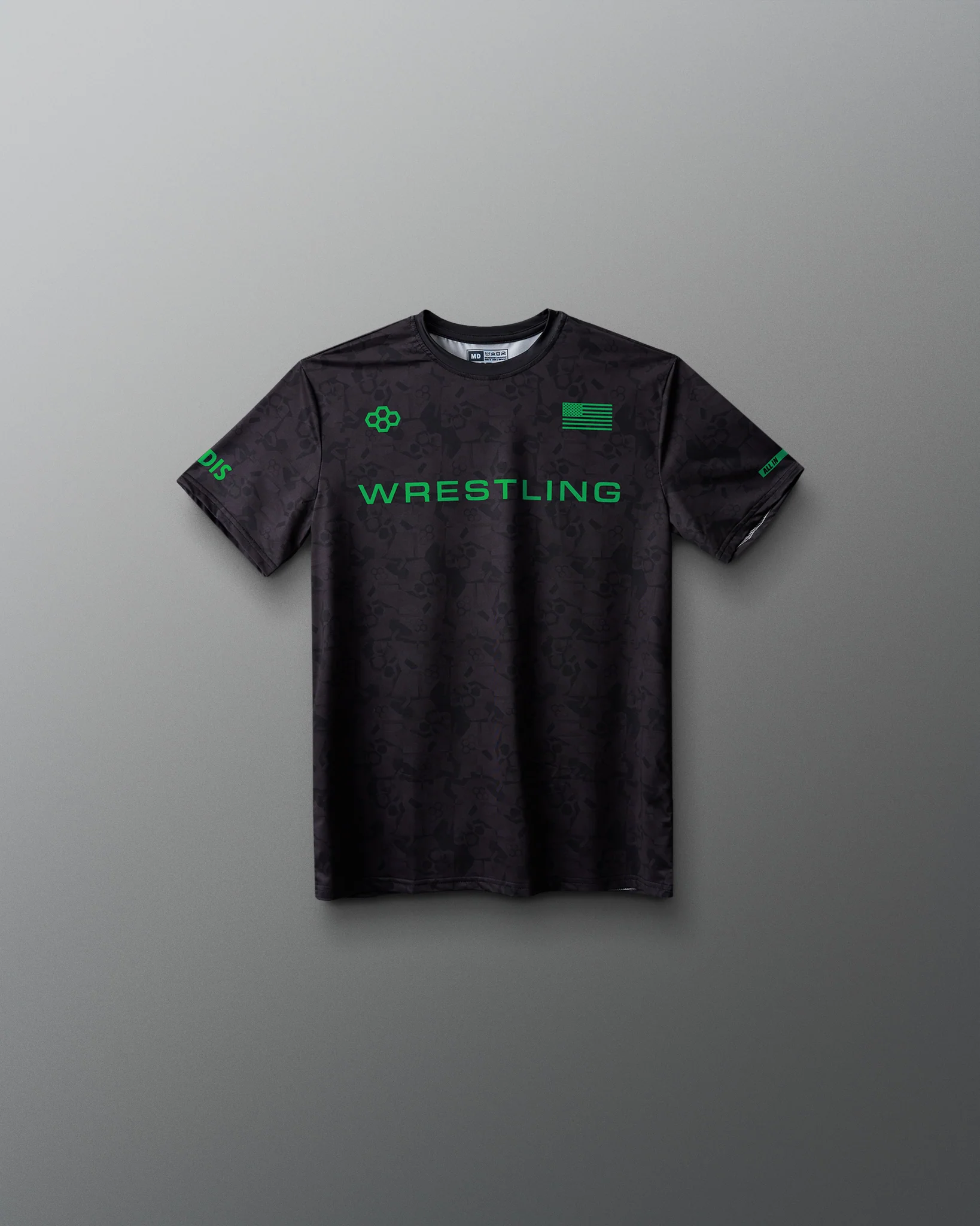 Wrestling Wordmark Black Camo Youth Sublimated T-Shirt - Image 4
