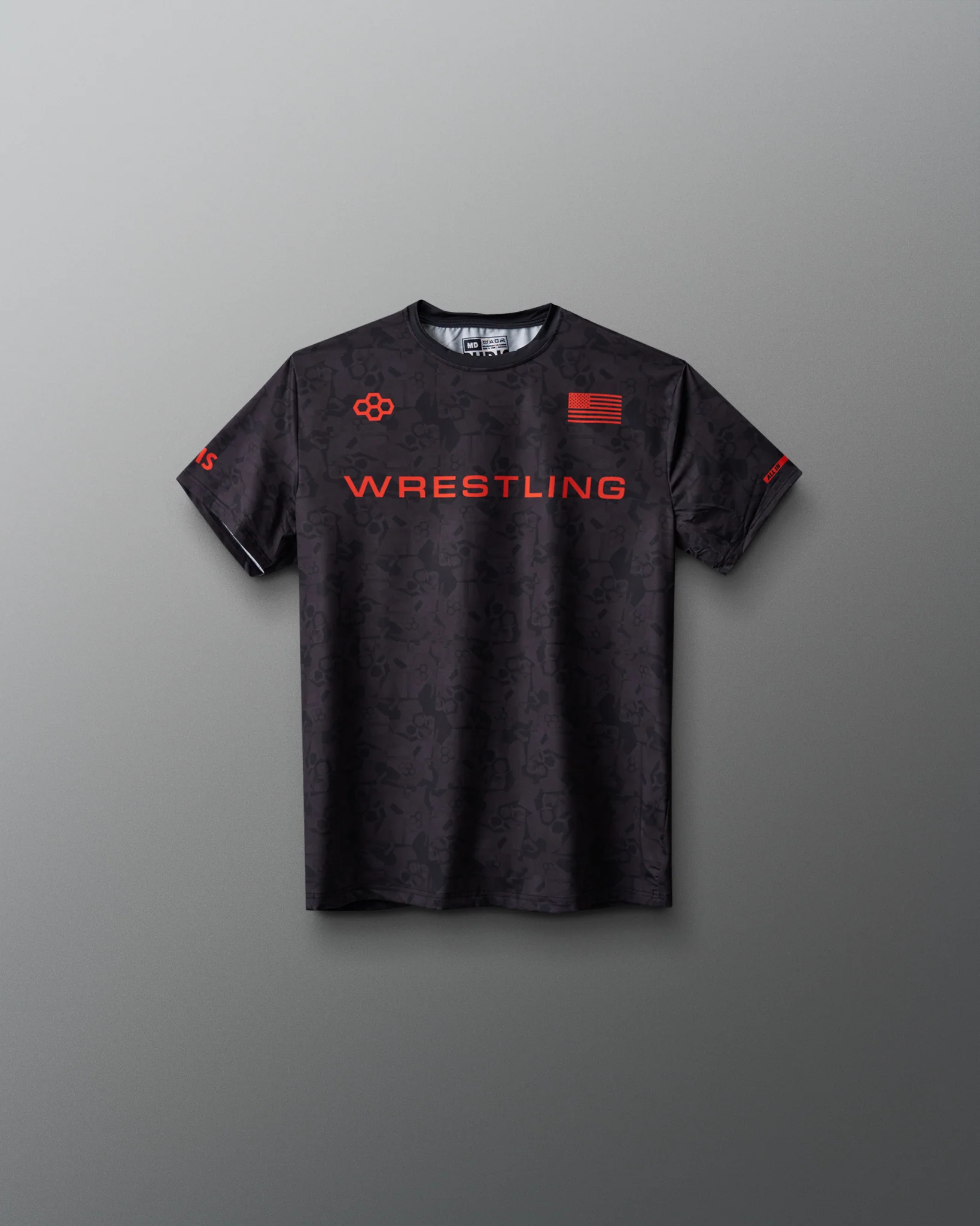 Wrestling Wordmark Black Camo Youth Sublimated T-Shirt - Image 9