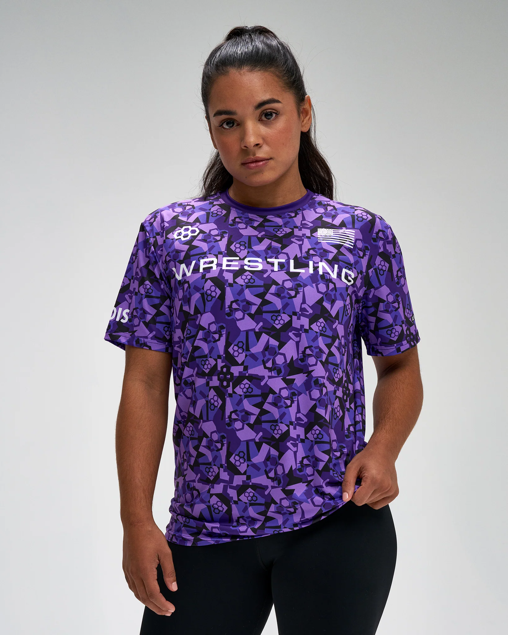 Wrestling Wordmark Camo Sublimated T-Shirt - Image 3