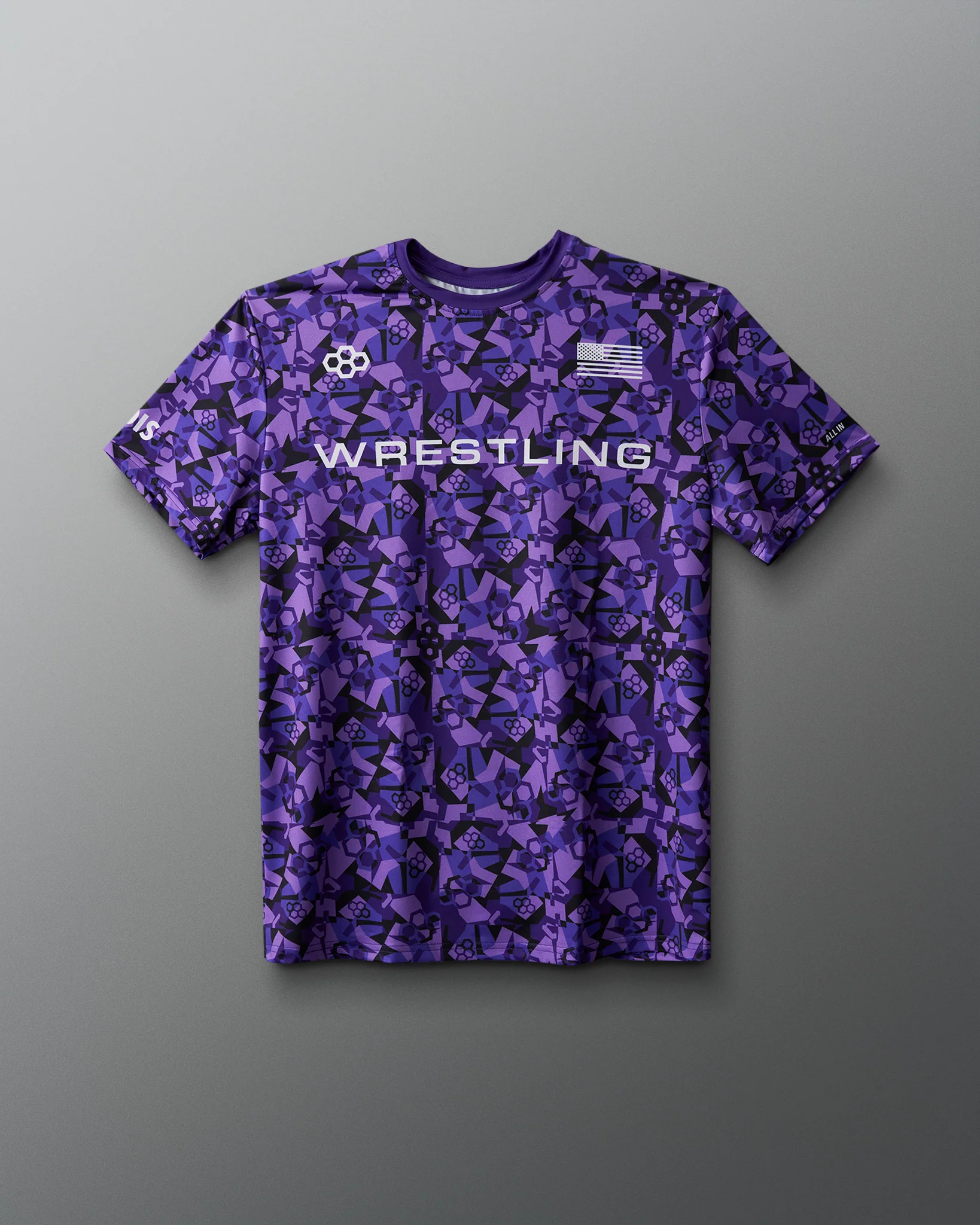 Wrestling Wordmark Camo Sublimated T-Shirt - Image 4